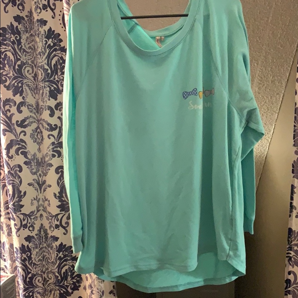 Aqua quarter sleeve tshirt